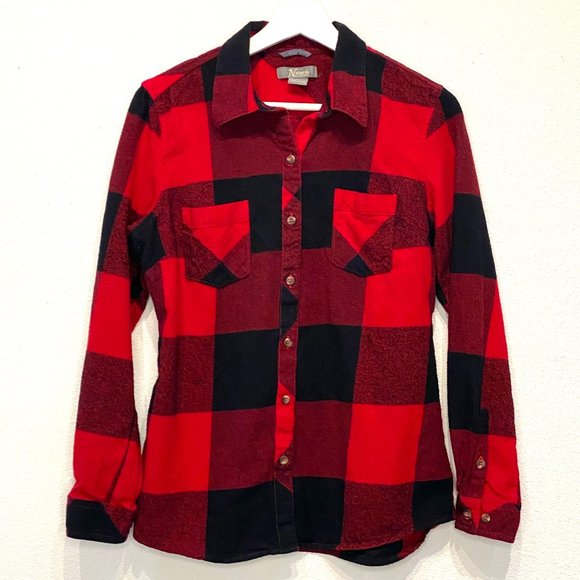 Natural Reflections 2 PACK Plaid Long Sleeve Button-Down Shirt Top - Picture 9 of 16